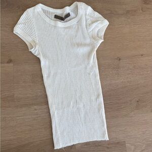 Enza Costa Ribbed Knit T-shirt, XS